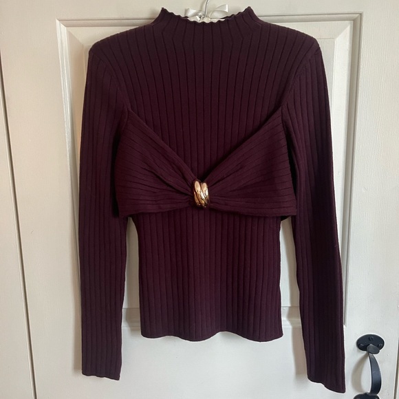 💖Black Raspberry Ribbed Knit Sweater💖 - Picture 2 of 15